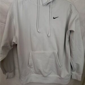 Nike Men’s White Hoodie with Black Swoosh